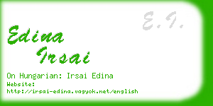 edina irsai business card